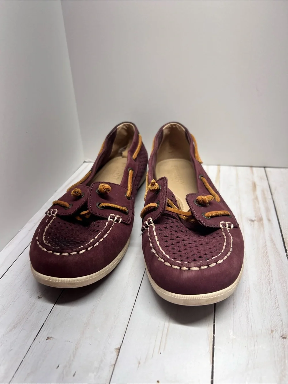 Sperry Top-Sider Coil Ivy Boat Shoes Grape Purple Leather Size 7.5